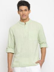 Fabindia Men Green Solid Kurta