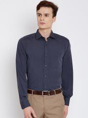 Wills Lifestyle Men Charcoal Grey Formal Shirt