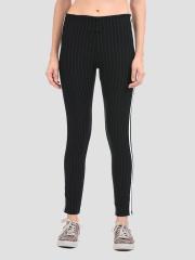 Madame Women Black Striped Jeggings