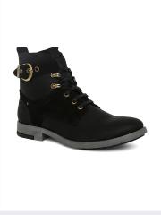 Buckaroo Men Black Vegan Leather Boots