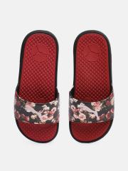 Puma Women Black & Red Printed Sliders