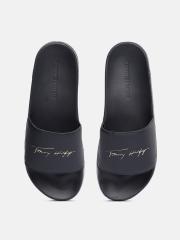 Tommy Hilfiger Women Navy Blue Printed Sliders