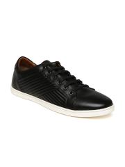 Louis Philippe Men Black Leather Sneakers