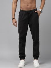 Roadster Men Black Solid Slim Fit Cotton Joggers