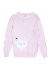 Gini and Jony Girls Pink & White Sweater