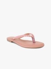 DressBerry Women Pink Solid Open Toe Flats