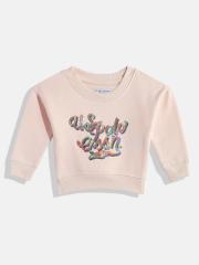 U S Polo Assn Kids Girls Off White Printed Sweatshirt