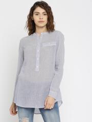 Vero Moda Women Blue Striped Shirt Style Top