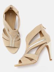 DressBerry Women Beige Solid Stilettos