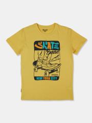 Gini and Jony Boys Yellow Printed T-shirt