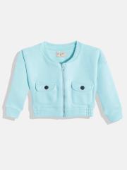 Gini and Jony Girls Blue Solid Sweatshirt