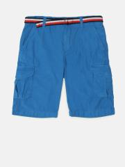 Tommy Hilfiger Boys Blue Solid Cargo Shorts