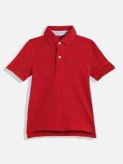 Tommy Hilfiger Boys Red Solid T-shirt