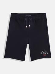 Tommy Hilfiger Boys Navy Blue Solid Shorts