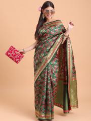 Sangria Women Green Sarees