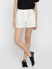 Vero Moda Women White Solid Shorts