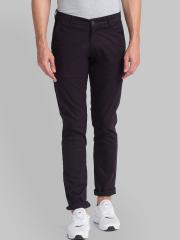 Parx Men Black Tapered Fit Chinos Trousers