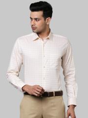 Raymond Men Yellow Checked Formal Shirt