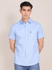 U S Polo Assn Men Blue Casual Shirt