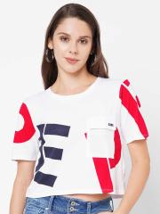 Pepe Jeans Women White Printed T-shirt