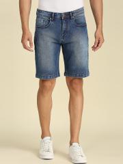 High Star Men Blue Washed Denim Shorts