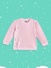 YK Girls Pink Solid Sweatshirt