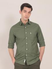 U S Polo Assn Men Green Casual Shirt