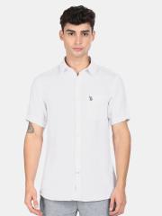 U S Polo Assn Men White Casual Shirt