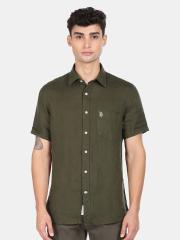 U S Polo Assn Men Green Casual Shirt