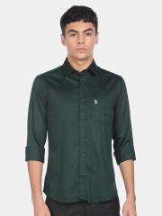 U S Polo Assn Men Green Casual Shirt