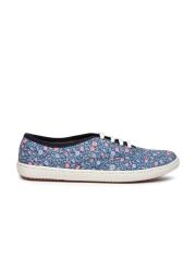 Carlton London Women Blue Printed Sneakers