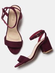 DressBerry Women Maroon Solid Sandals