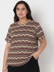 VERO MODA CURVE Women Multicoloured Printed T-shirt