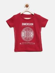 Gini and Jony Boys Red Printed T-shirt