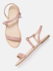 Allen Solly Women Dusty Pink Solid Open Toe Flats