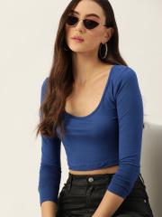 DressBerry Women Blue Solid T-shirt