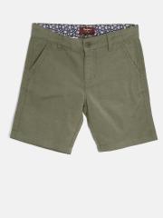 Pepe Jeans Boys Olive Green Solid Shorts