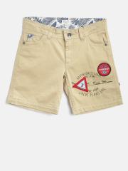 Pepe Jeans Boys Beige Solid Shorts