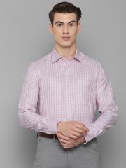 Louis Philippe Men Purple Checked Formal Shirt