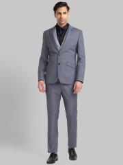 Park Avenue Men Grey Solid Suits