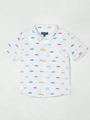 Juniors by Lifestyle Boys White Printed Casual Shirt