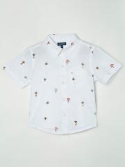 Juniors by Lifestyle Boys White Printed Casual Shirt