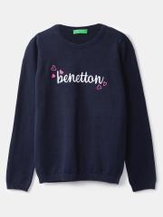 United Colors of Benetton Girls Navy Blue & dark Sweater