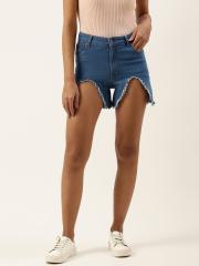 FOREVER 21 Women Blue Washed Denim Shorts