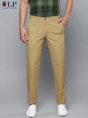 Louis Philippe Sport Men Khaki Slim Fit Solid Regular Trousers