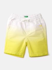 United Colors of Benetton Boys Yellow Ombre Colourblocked Shorts