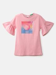 United Colors of Benetton Girls Pink T-shirt Dress