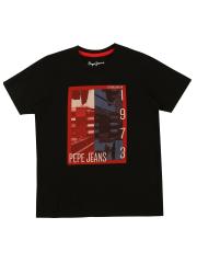 Pepe Jeans Boys Black Printed T-shirt