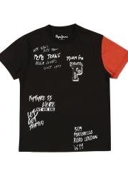 Pepe Jeans Boys Black Printed T-shirt