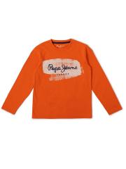 Pepe Jeans Boys Orange Printed T-shirt